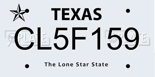 CL5F159 Texas License Plate