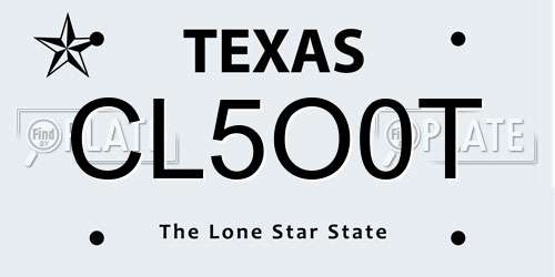 CL5O0T Texas License Plate