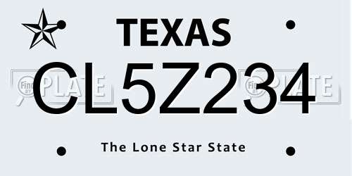 CL5Z234 Texas License Plate