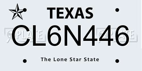 CL6N446 Texas License Plate