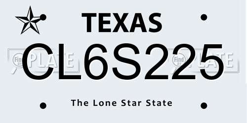 CL6S225 Texas License Plate