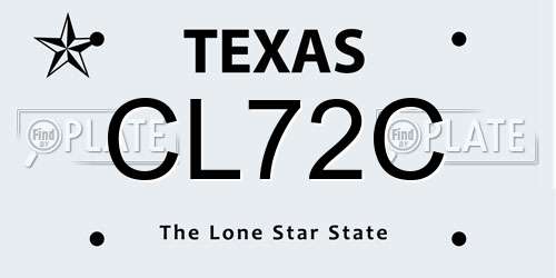 CL72C Texas License Plate
