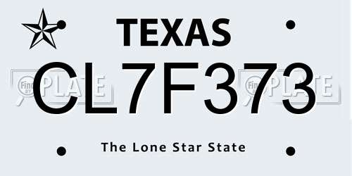 CL7F373 Texas License Plate