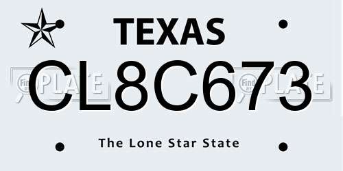 CL8C673 Texas License Plate