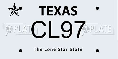 CL97 Texas License Plate