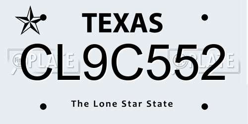 CL9C552 Texas License Plate