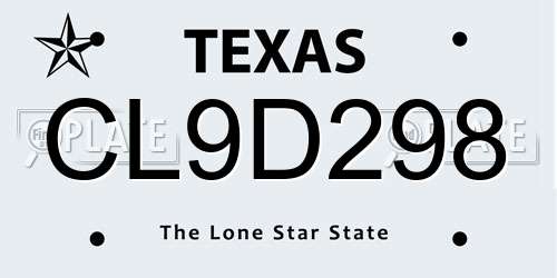 CL9D298 Texas License Plate