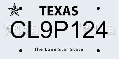 CL9P124 Texas License Plate
