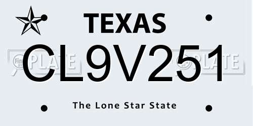 CL9V251 Texas License Plate