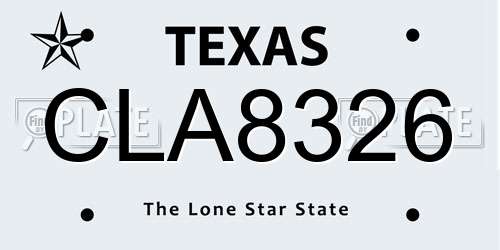 CLA8326 Texas License Plate