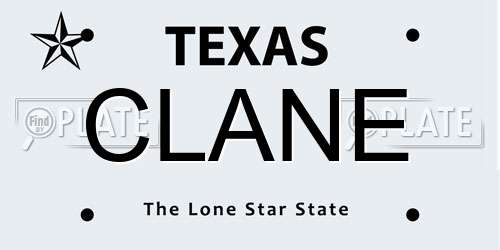 CLANE Texas License Plate