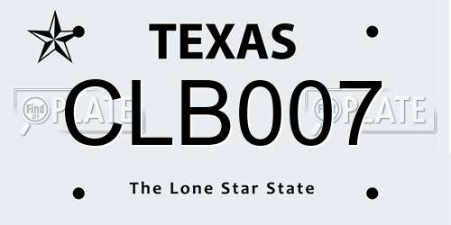 CLB007 Texas License Plate