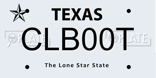 CLB00T Texas License Plate