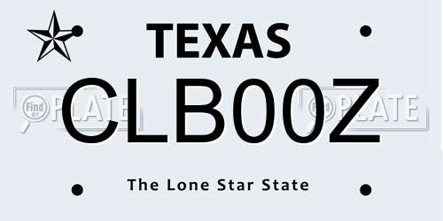 CLB00Z Texas License Plate