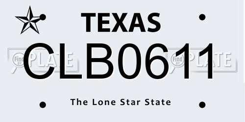 CLB0611 Texas License Plate