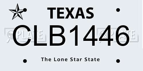 CLB1446 Texas License Plate
