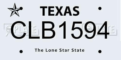 CLB1594 Texas License Plate