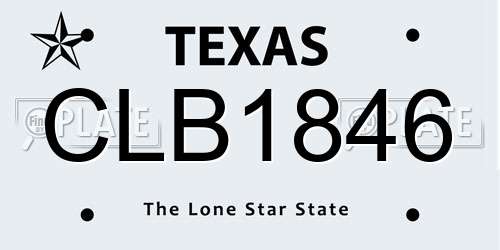 CLB1846 Texas License Plate