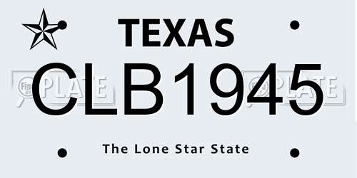 CLB1945 Texas License Plate