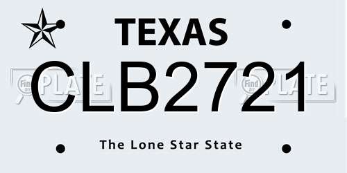 CLB2721 Texas License Plate