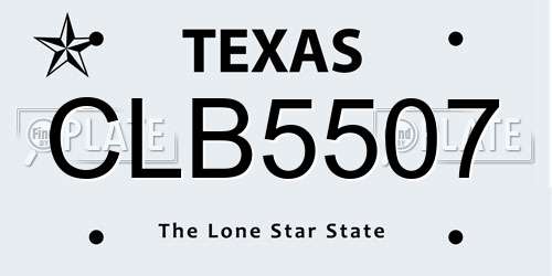 CLB5507 Texas License Plate