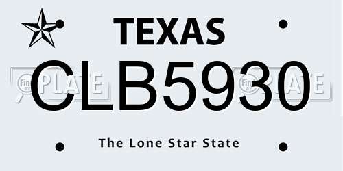 CLB5930 Texas License Plate