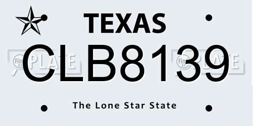 CLB8139 Texas License Plate