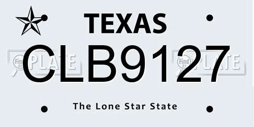 CLB9127 Texas License Plate