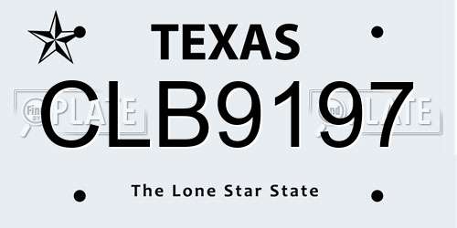 CLB9197 Texas License Plate