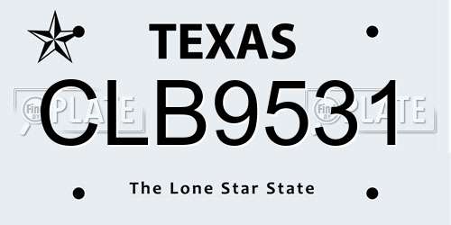 CLB9531 Texas License Plate