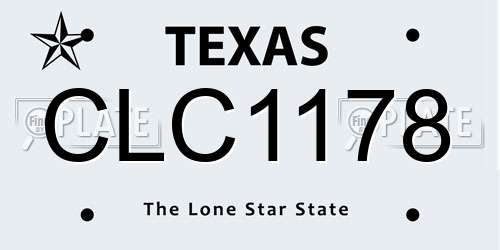 CLC1178 Texas License Plate