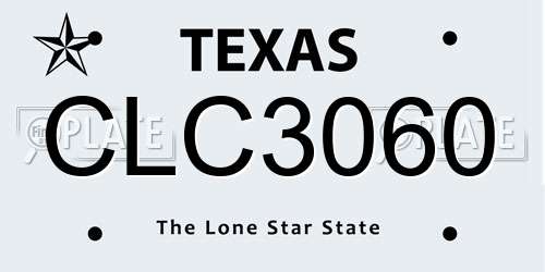 CLC3060 Texas License Plate