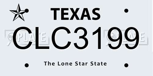 CLC3199 Texas License Plate