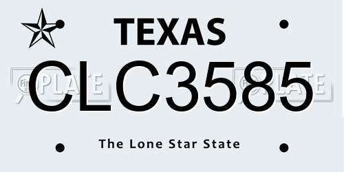 CLC3585 Texas License Plate