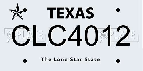CLC4012 Texas License Plate