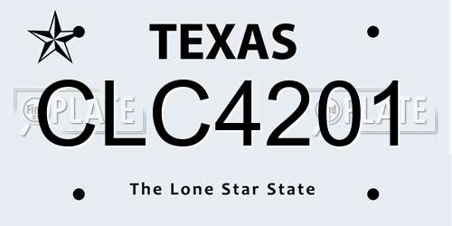 CLC4201 Texas License Plate