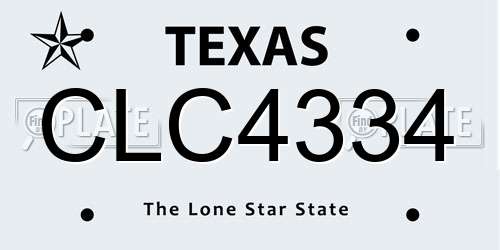 CLC4334 Texas License Plate
