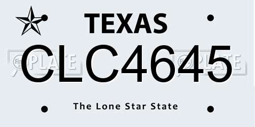 CLC4645 Texas License Plate