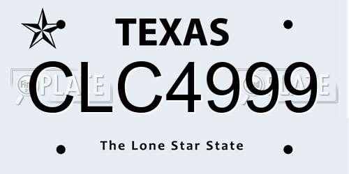 CLC4999 Texas License Plate