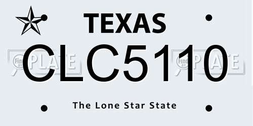 CLC5110 Texas License Plate