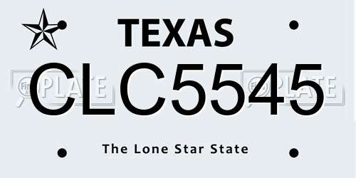 CLC5545 Texas License Plate