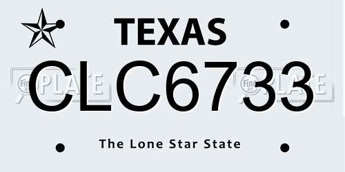 CLC6733 Texas License Plate