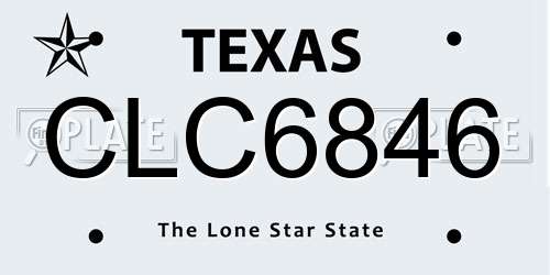 CLC6846 Texas License Plate