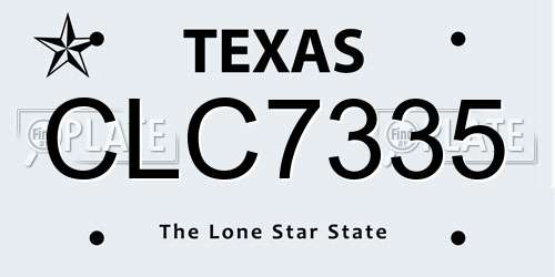 CLC7335 Texas License Plate