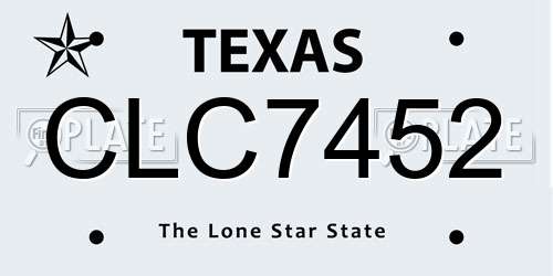 CLC7452 Texas License Plate