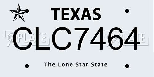 CLC7464 Texas License Plate