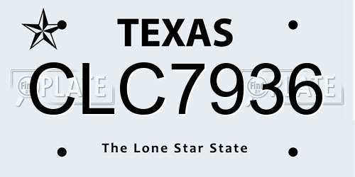 CLC7936 Texas License Plate