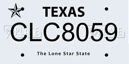 CLC8059 Texas License Plate