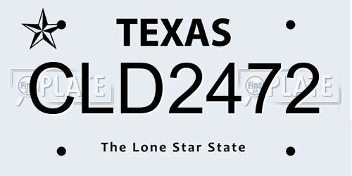 CLD2472 Texas License Plate