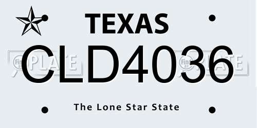 CLD4036 Texas License Plate